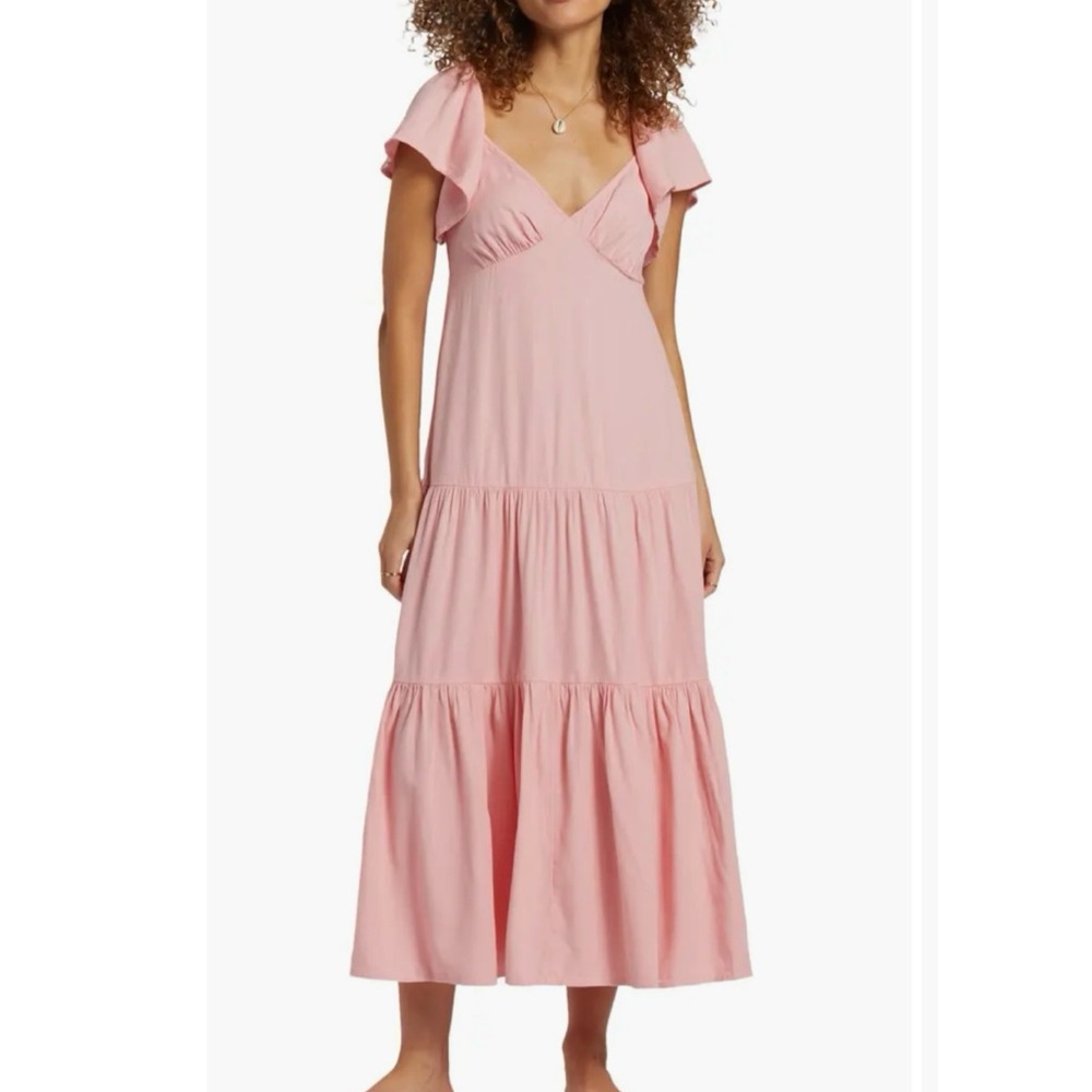 Billabong Last Light Flutter Sleeve Midi Dress🍎🍎🍎